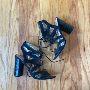 Black suede Sam Edelman block heels - free shipping